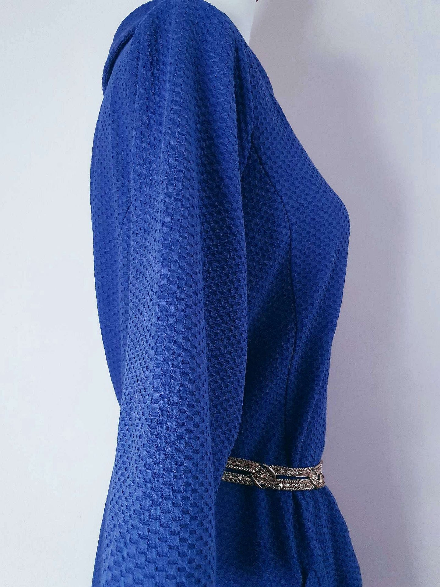 Vintage Laura Ashley Blue Dress Midi - Size 16