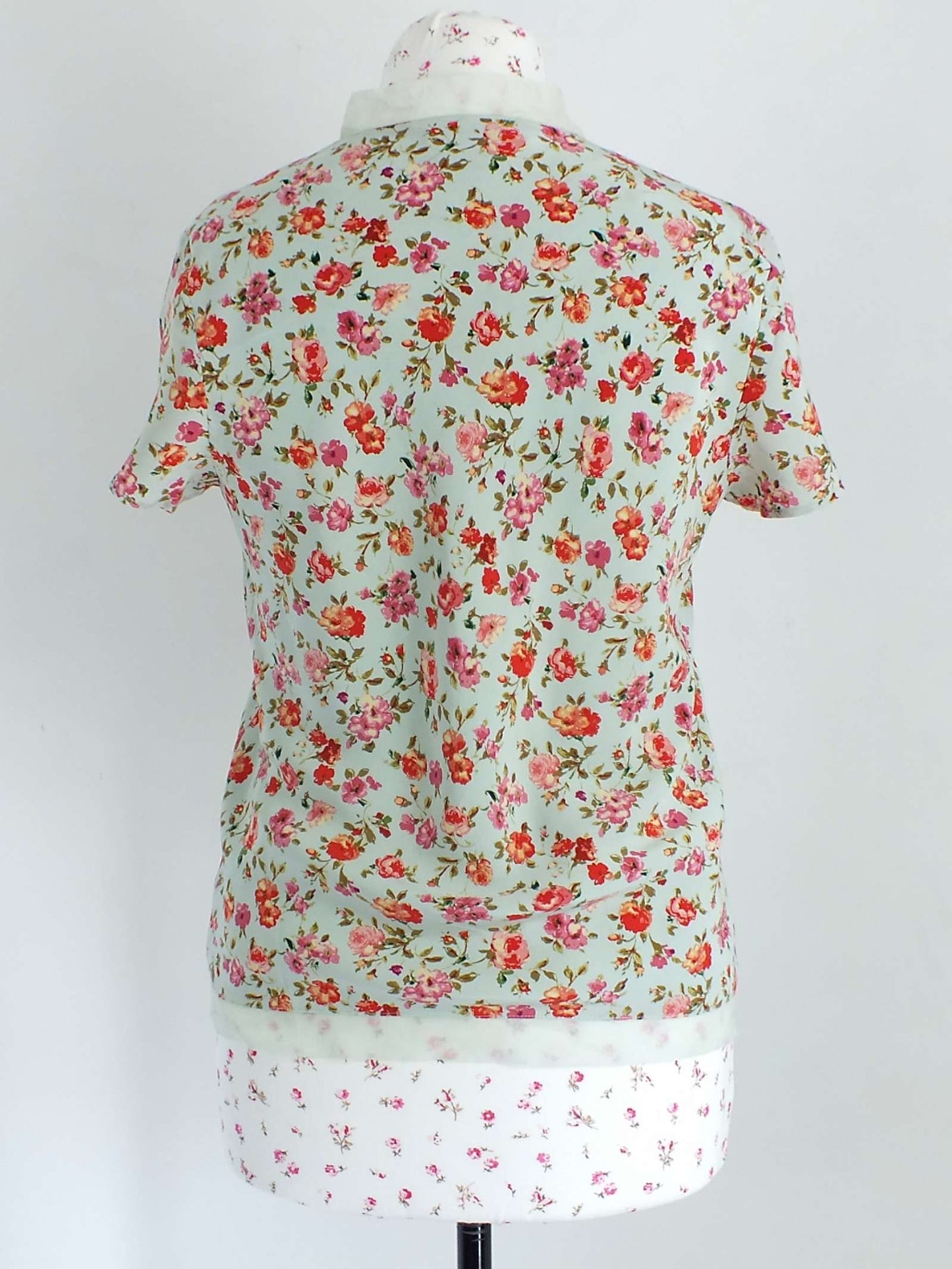 English Classics - Vintage Laura Ashley Floral Rose Silk & Chiffon Top - Size 10