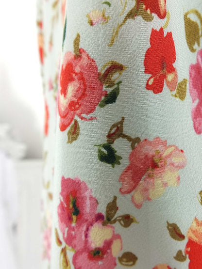 English Classics - Vintage Laura Ashley Floral Rose Silk & Chiffon Top - Size 10