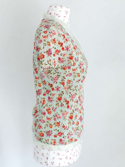 English Classics - Vintage Laura Ashley Floral Rose Silk & Chiffon Top - Size 10