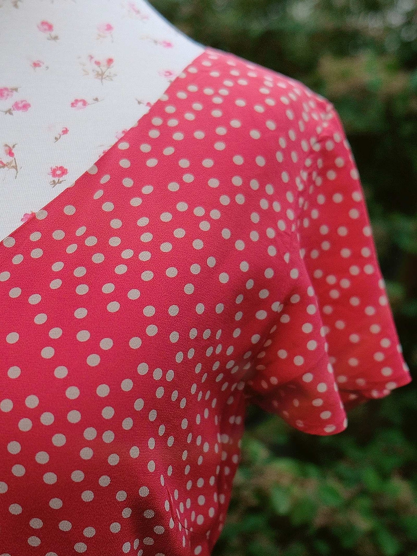 Vintage Laura Ashley Pink Silk Dress Polka Dots Size 12