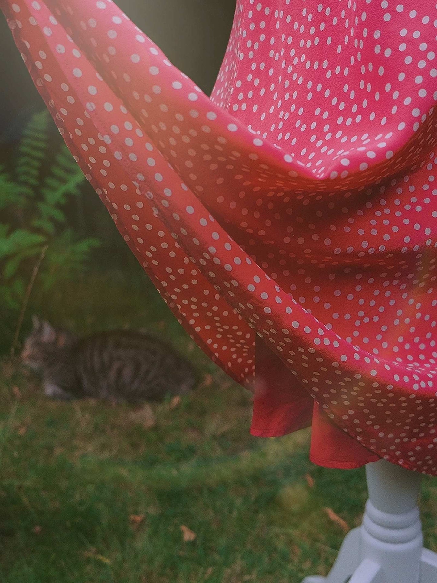 Vintage Laura Ashley Pink Silk Dress Polka Dots Size 12