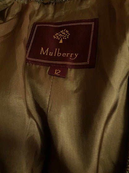 Vintage Mulberry Green Wool Jacket Size 12/14 1990s Oversize Equestrian