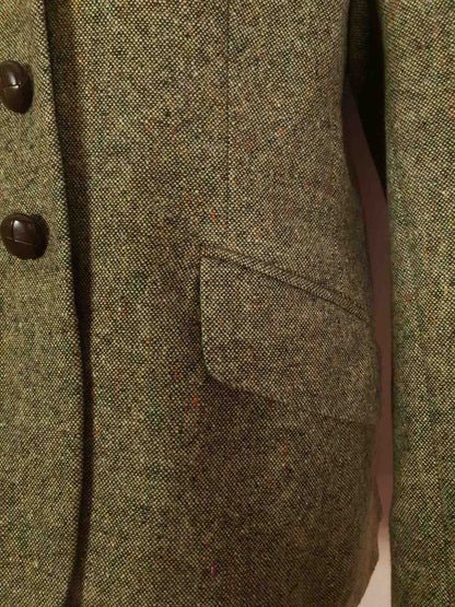 Vintage Mulberry Green Wool Jacket Size 12/14 1990s Oversize Equestrian