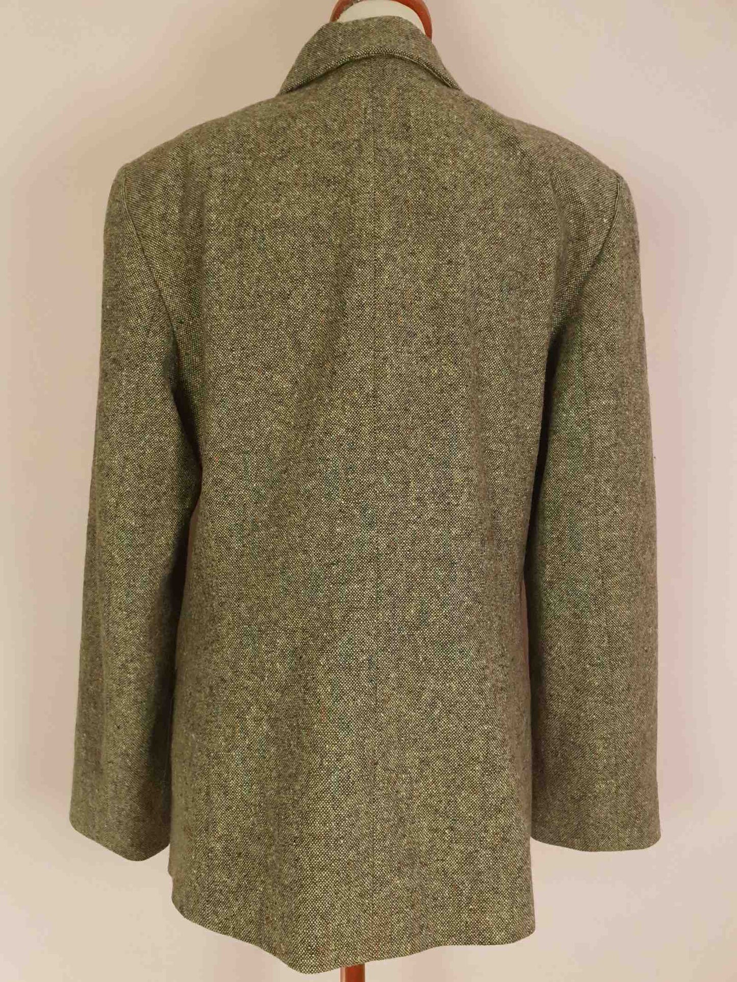 Vintage Mulberry Green Wool Jacket Size 12/14 1990s Oversize Equestrian