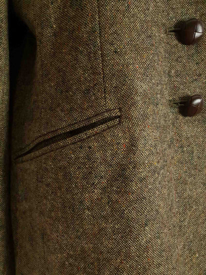 Vintage Mulberry Green Wool Jacket Size 12/14 1990s Oversize Equestrian
