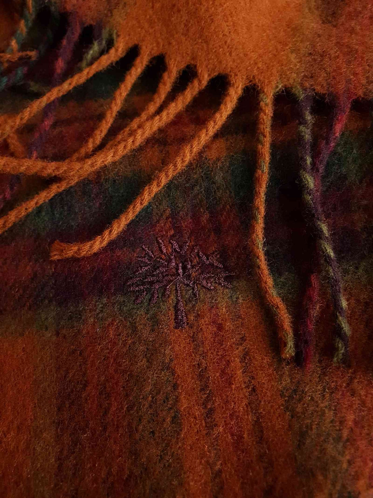 Vintage Mulberry Lambswool Plaid Scarf Tartan Check 1990s