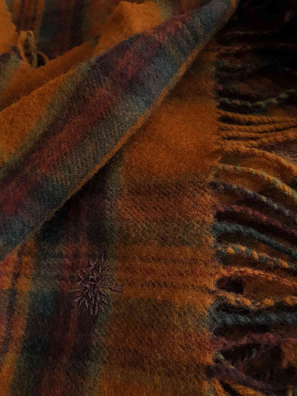 Vintage Mulberry Lambswool Plaid Scarf Tartan Check 1990s