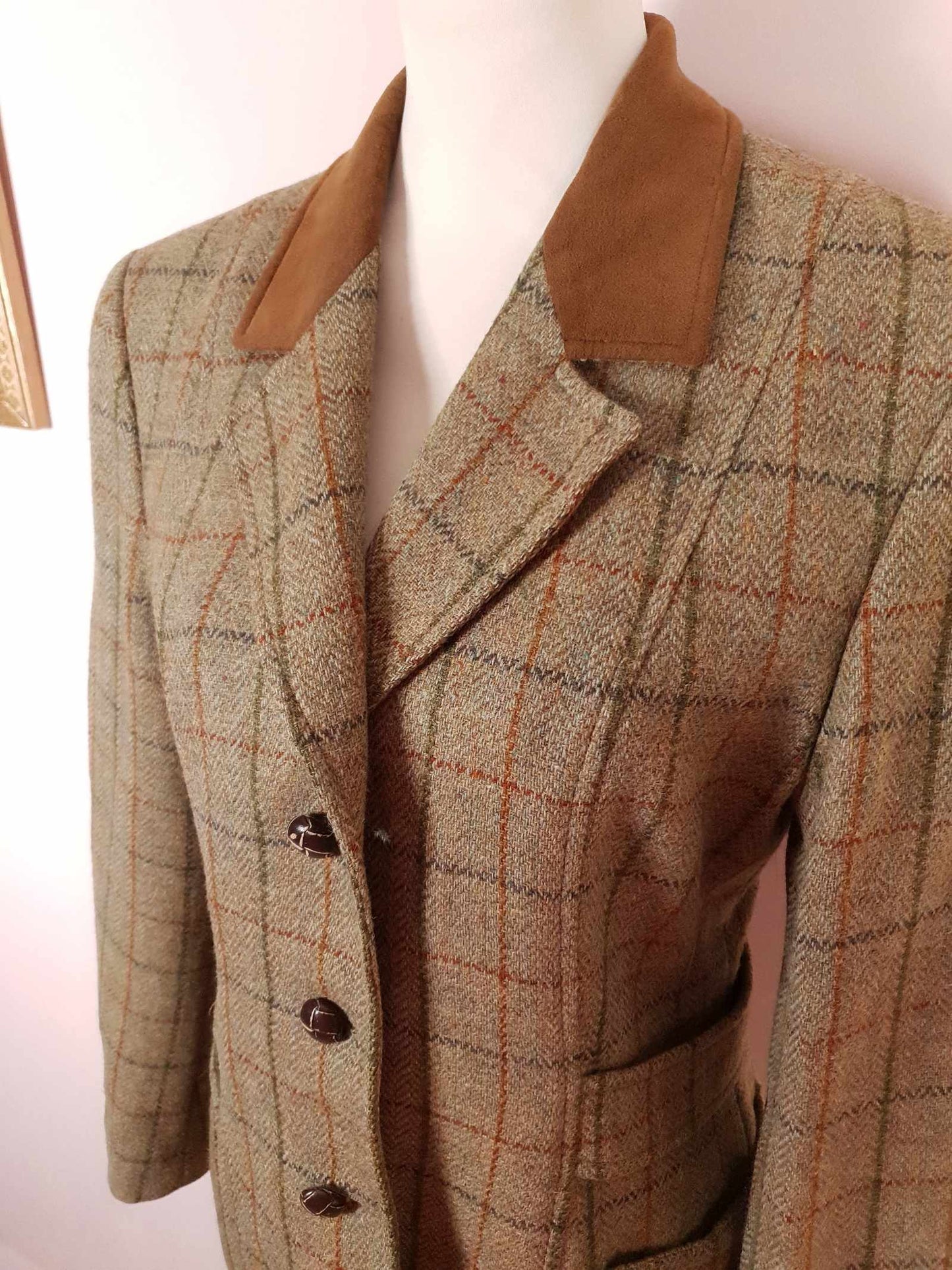 English Classics - Pre-Loved Mulberry Plaid Wool Equestrian Country Jacket - Size 14