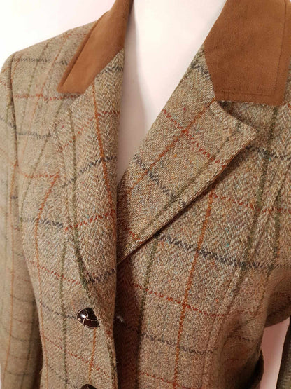 English Classics - Pre-Loved Mulberry Plaid Wool Equestrian Country Jacket - Size 14