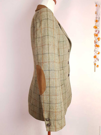 English Classics - Pre-Loved Mulberry Plaid Wool Equestrian Country Jacket - Size 14