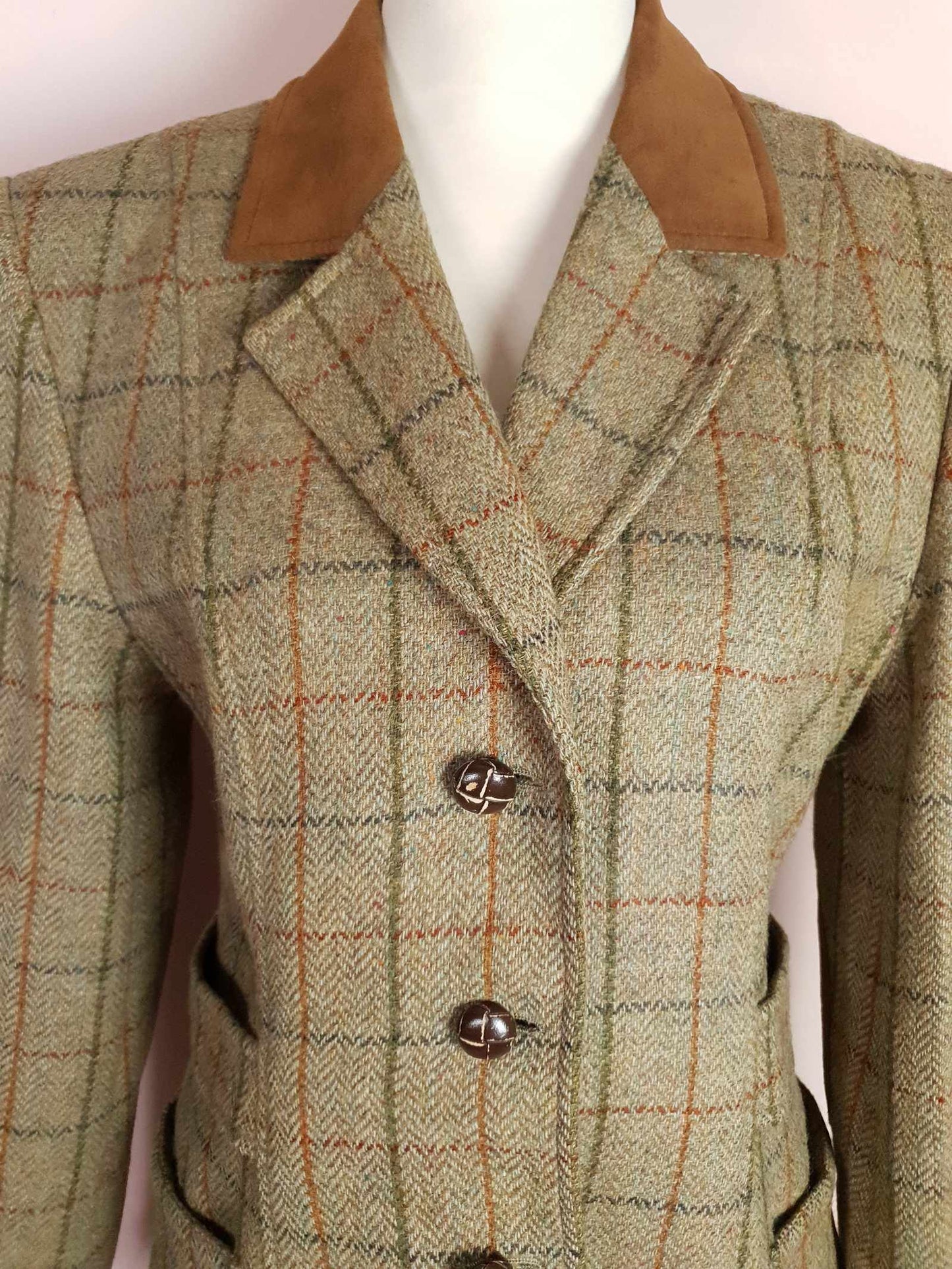 English Classics - Pre-Loved Mulberry Plaid Wool Equestrian Country Jacket - Size 14