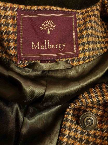 Vintage Mulberry Houndstooth Check Wool Jacket 1990s - Size 14