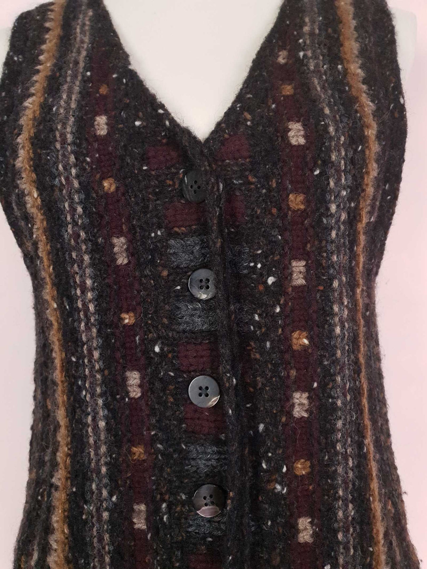 Vintage Nicole Farhi Wool Waistcoat Vest Size 12 1990s