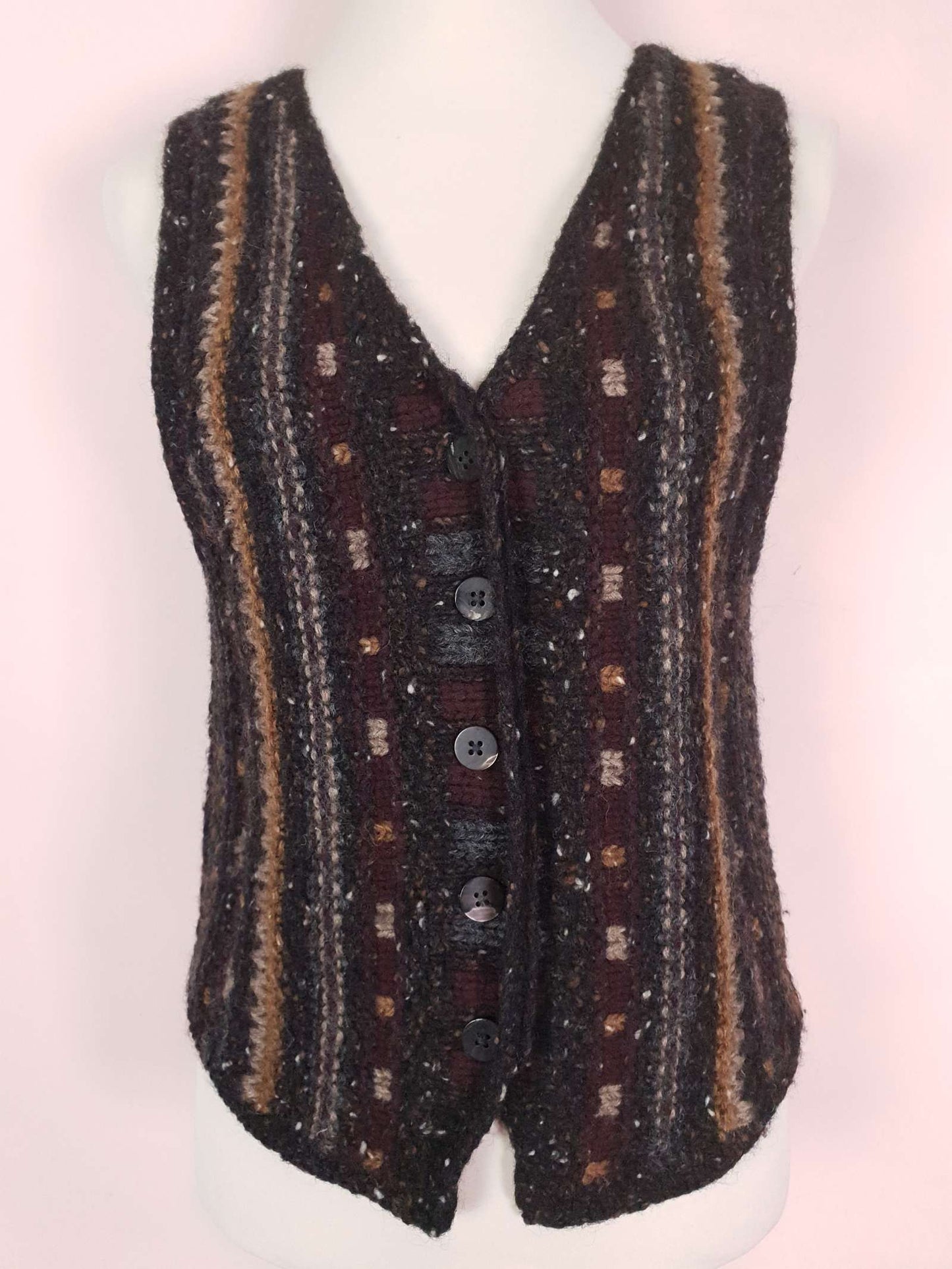 Vintage Nicole Farhi Wool Waistcoat Vest Size 12 1990s