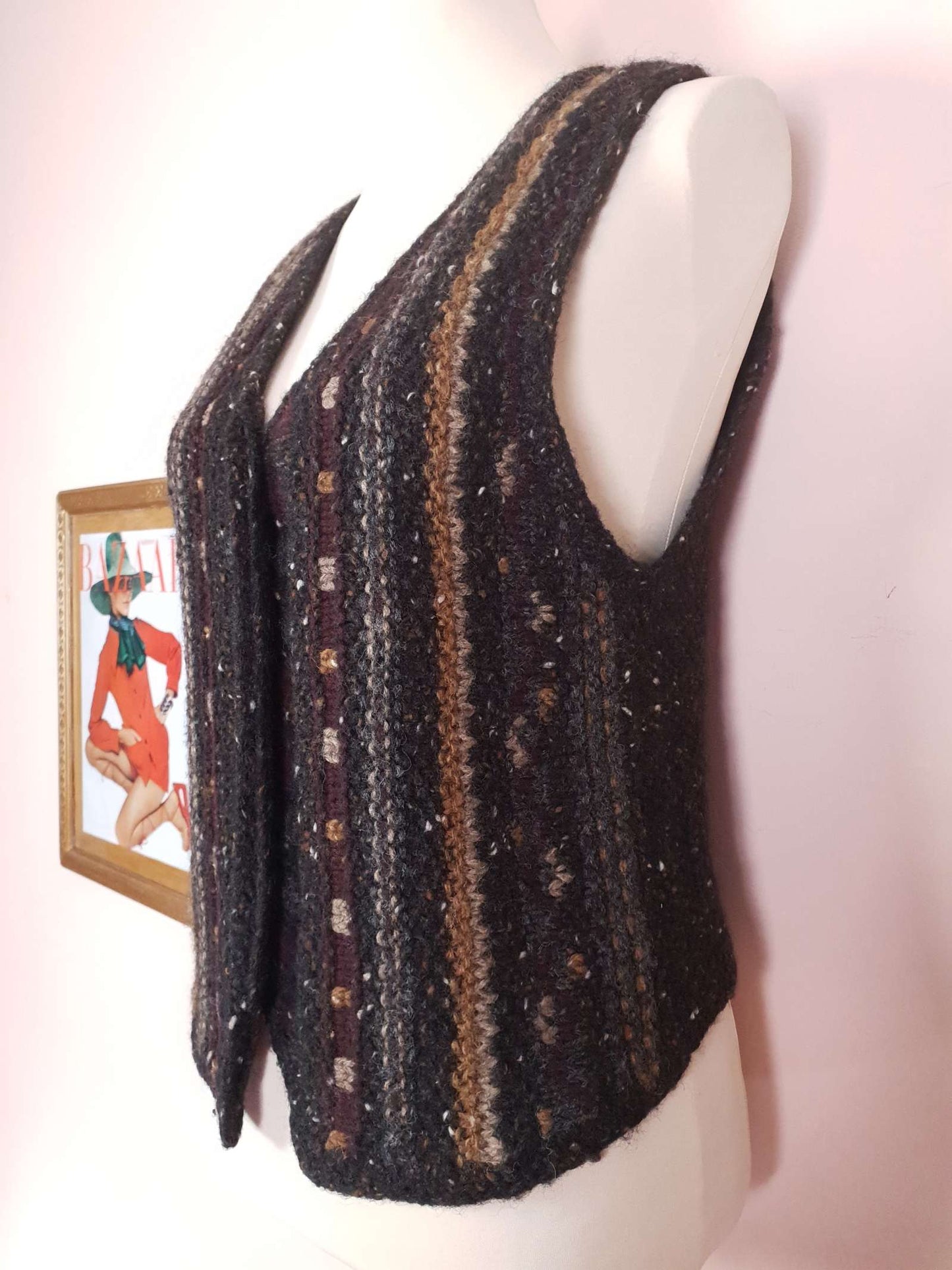 Vintage Nicole Farhi Wool Waistcoat Vest Size 12 1990s