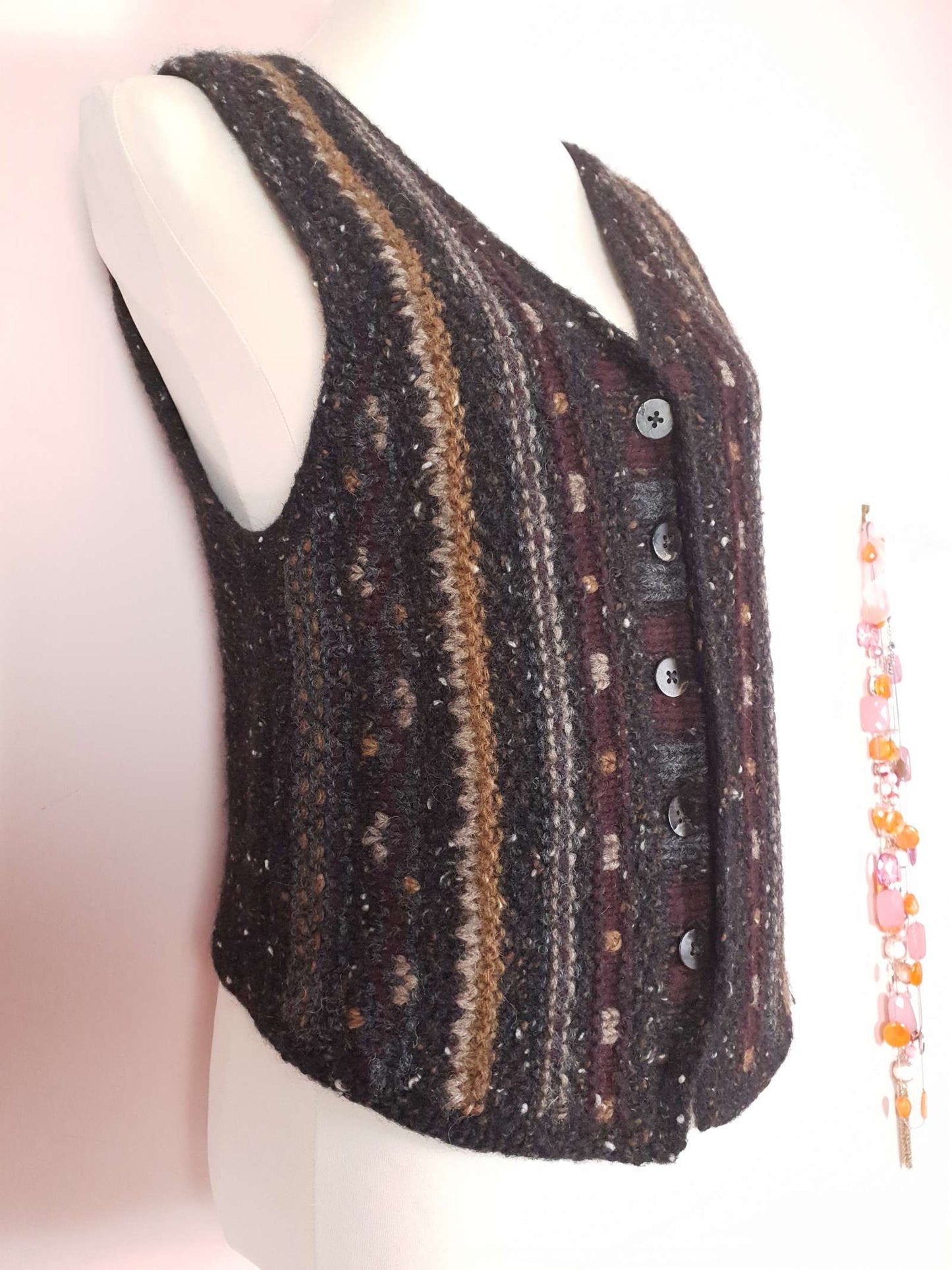 Vintage Nicole Farhi Wool Waistcoat Vest Size 12 1990s