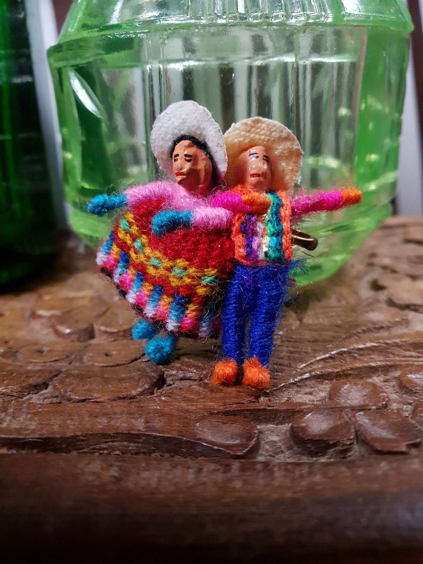 Vintage South American Doll Brooch Pin Couple Figures