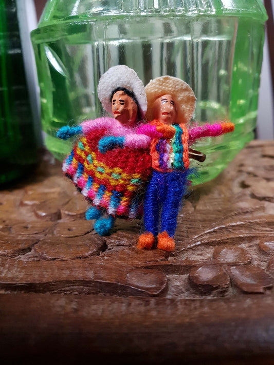 Vintage South American Doll Brooch Pin Couple Figures