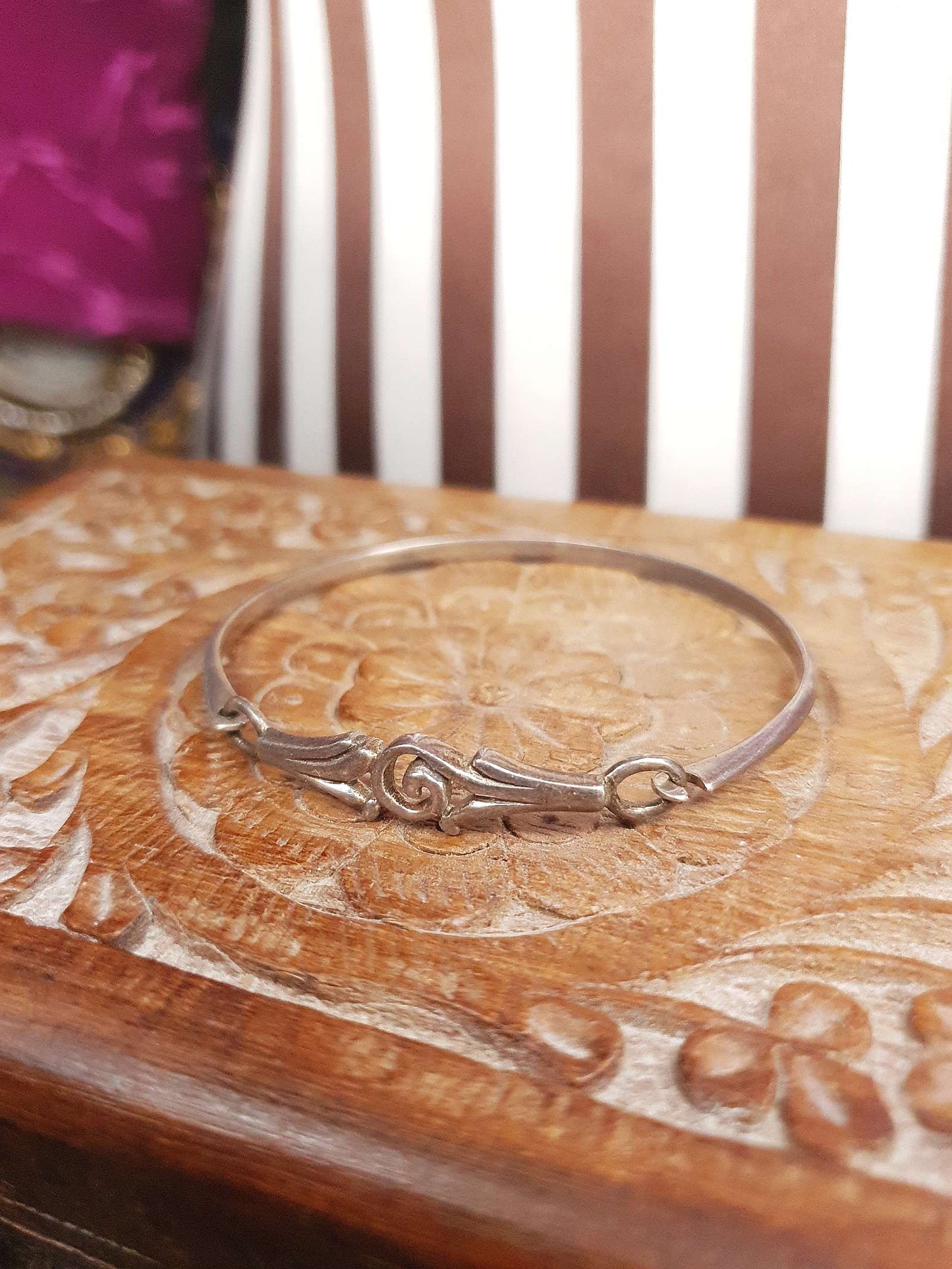 Vintage Sterling Silver Bangle Bracelet 925