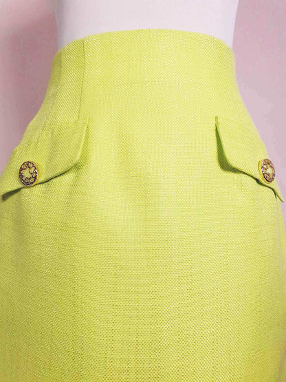 Vintage 1980s Lime Green Mini Skirt - Size 6