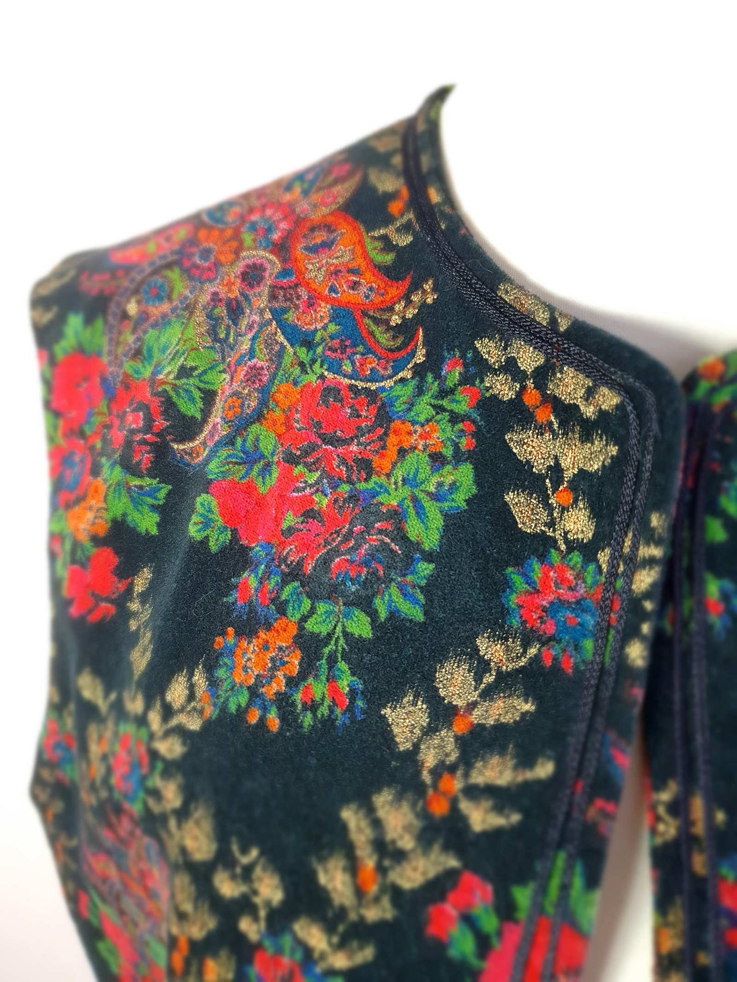 1980s Vintage Jaeger Paisley & Rose Waistcoat - English Classics Size 14