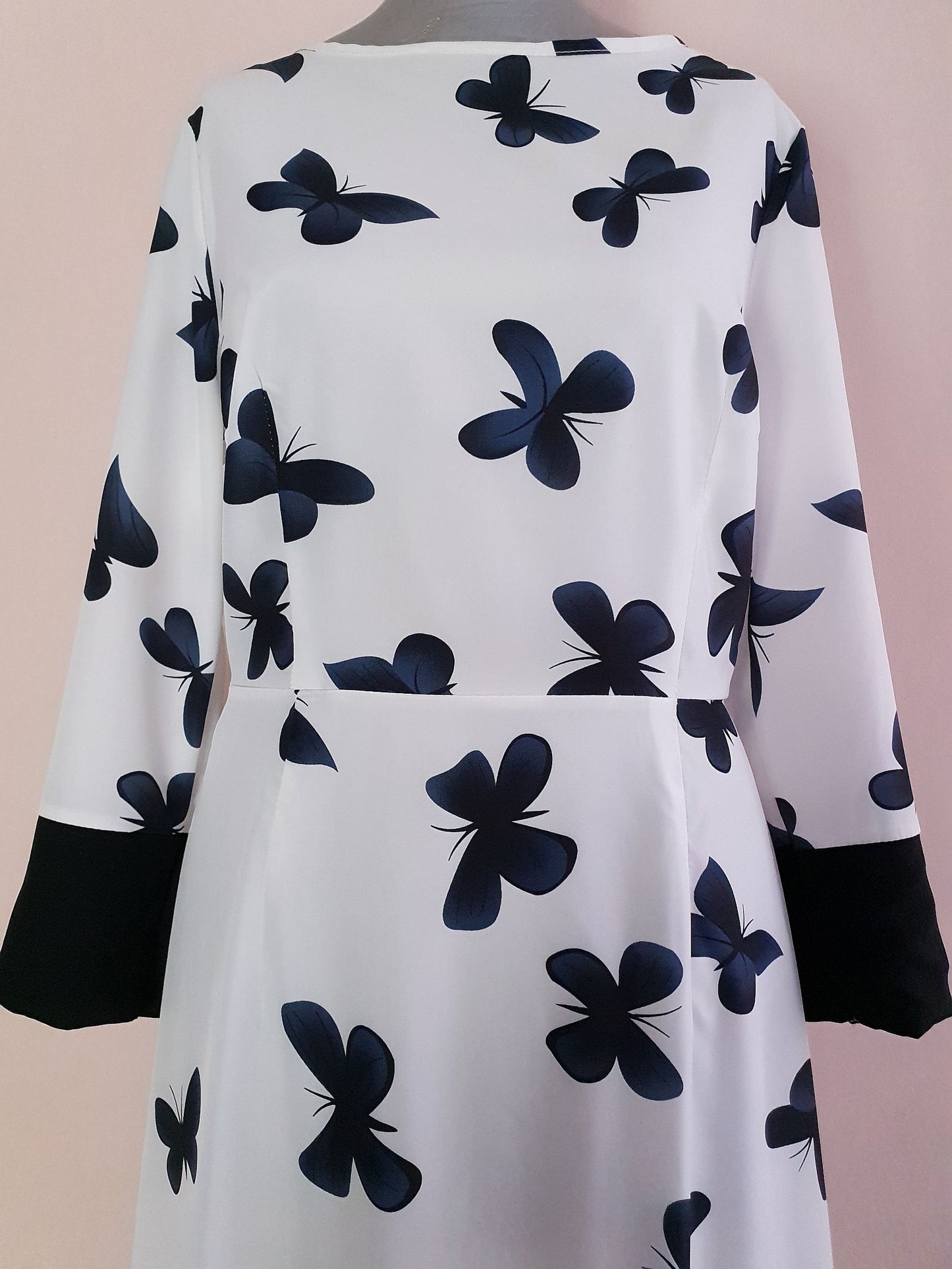 Vintage 1980s Butterfly Long Party Dress - Size 8/10