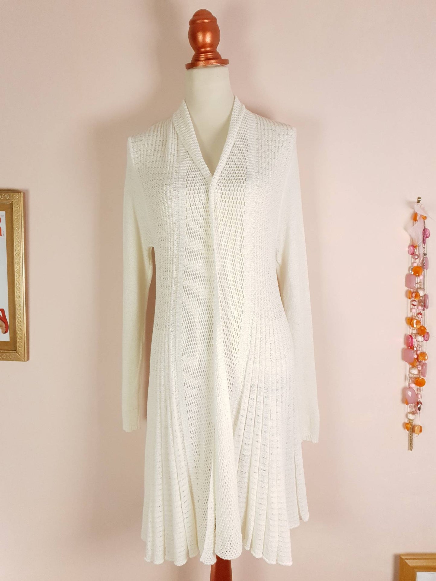 Vintage Cream Knit Cardigan Size 12