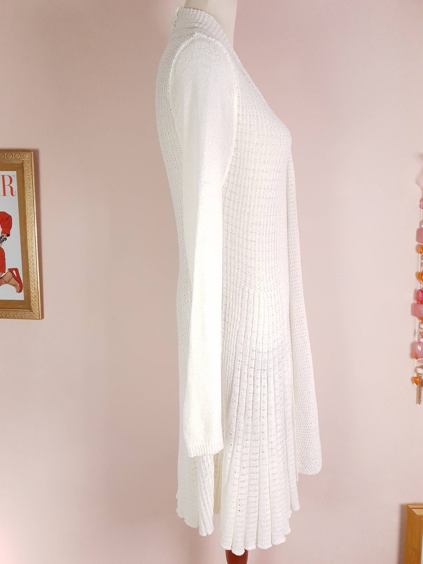 Vintage Cream Knit Cardigan Size 12