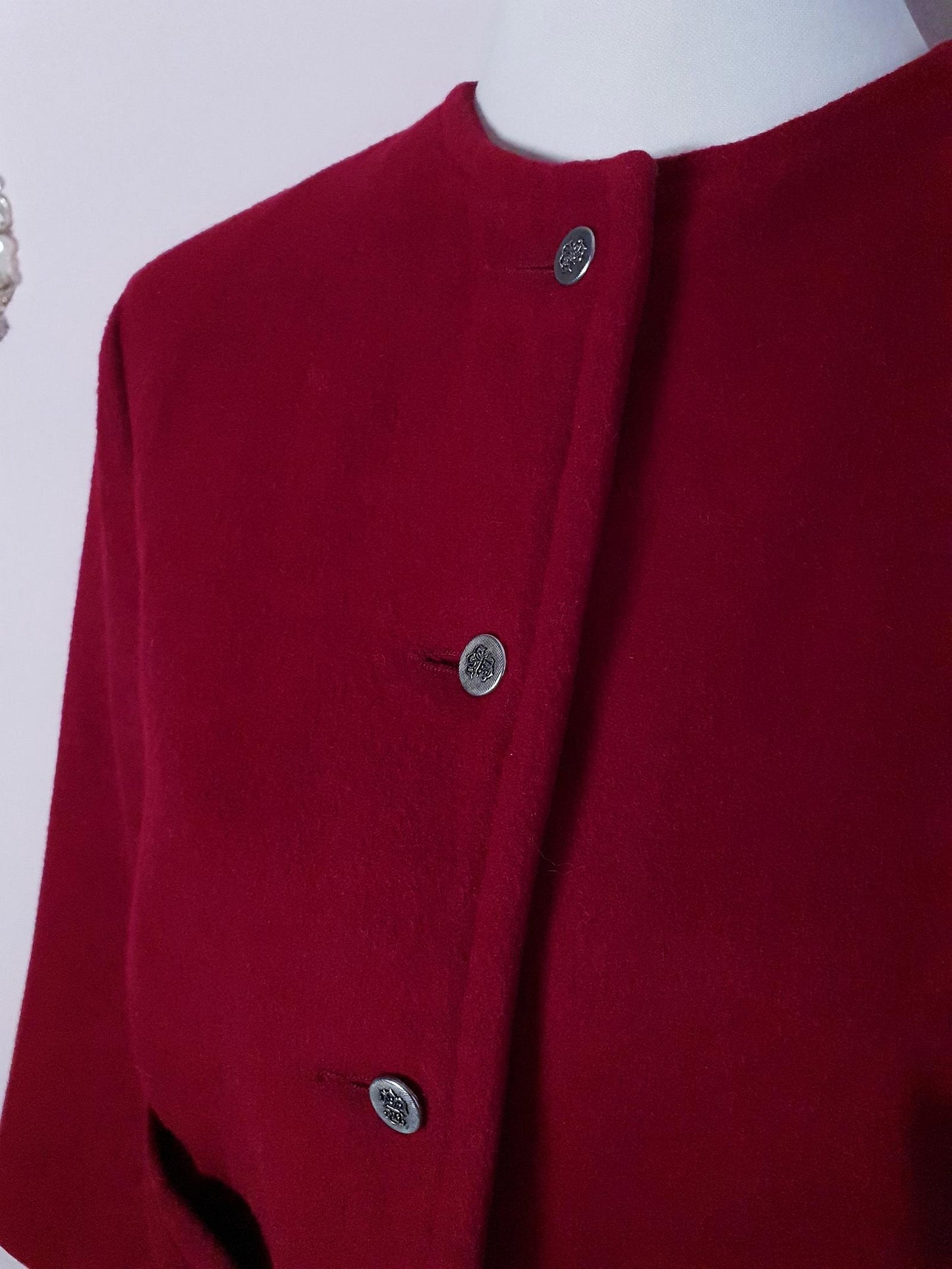 Vintage Red Wool Jacket - Size 12