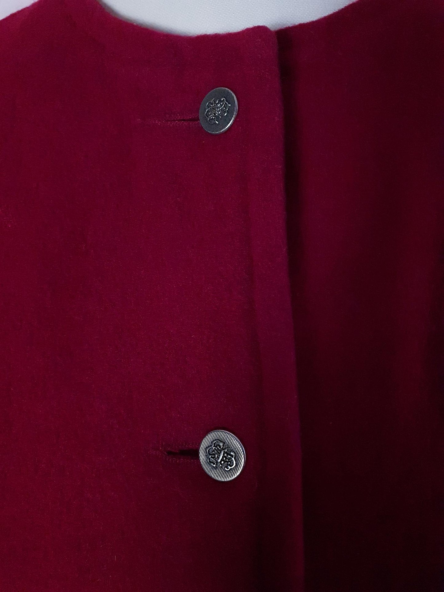 Vintage Red Wool Jacket - Size 12