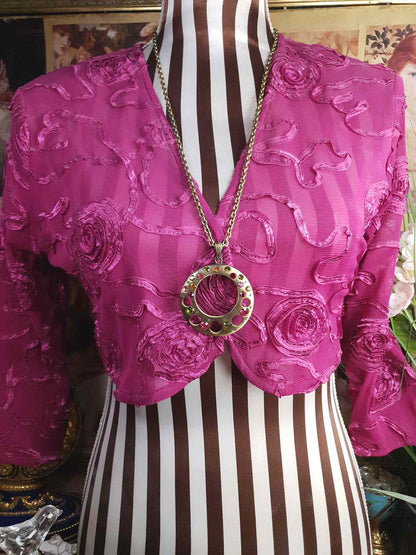 Vintage Boho Rhinestone Pendant Necklace Y2K Bohemian