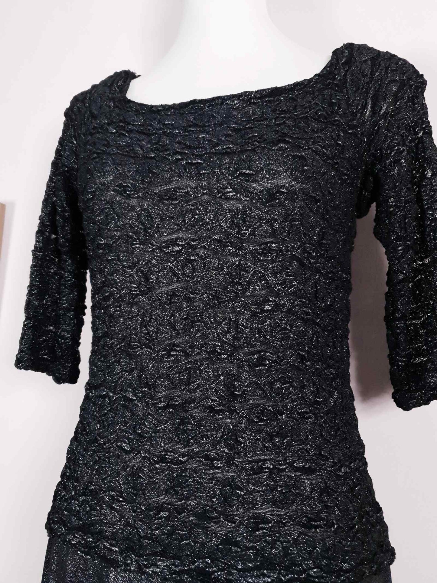 Pre-Owned Joseph Ribkoff Black Glittery Slinky Party Dress - 12/14