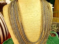 Vintage Authentic Christian Dior 1967 Necklace Draped Statement 10 Strand Gold Silver Tone Couture