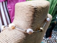 Vintage 1970s Freshwater Baroque Pearl Necklace White Lilac Peach Pearls