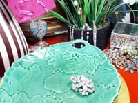 Vintage 1930s Clear Rhinestone Brooch Flower Floral