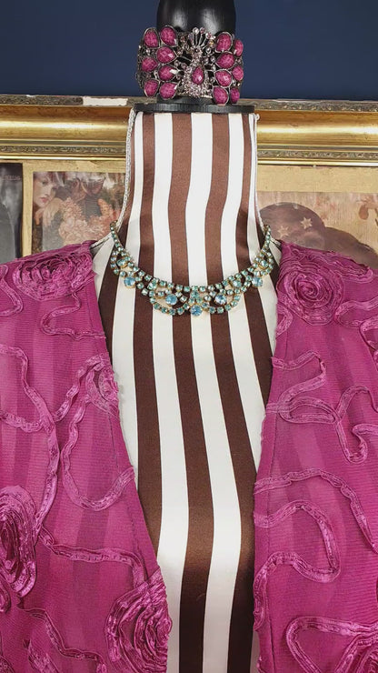 Vintage 1940s Blue Rhinestone Necklace Choker