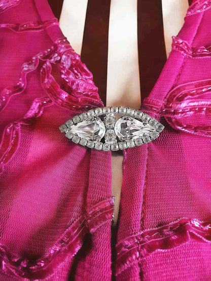 Vintage 1960s Clear Rhinestone Brooch