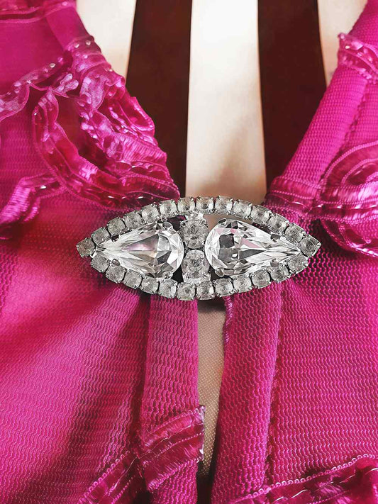 Vintage 1960s Clear Rhinestone Brooch