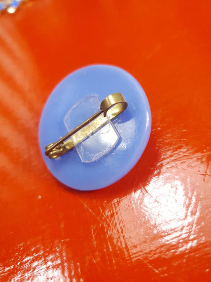 Vintage 1950s Rhinestone Lucite Brooch Red White Blue Retro - Rare