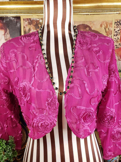 Vintage 1960s Black Glass Bead Necklace