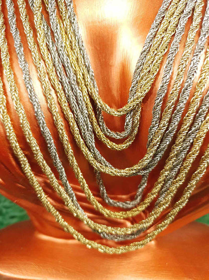 Vintage Authentic Christian Dior 1967 Necklace Draped Statement 10 Strand Gold Silver Tone Couture