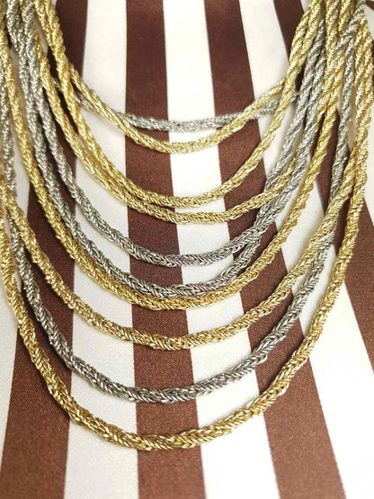Vintage Authentic Christian Dior 1967 Necklace Draped Statement 10 Strand Gold Silver Tone Couture