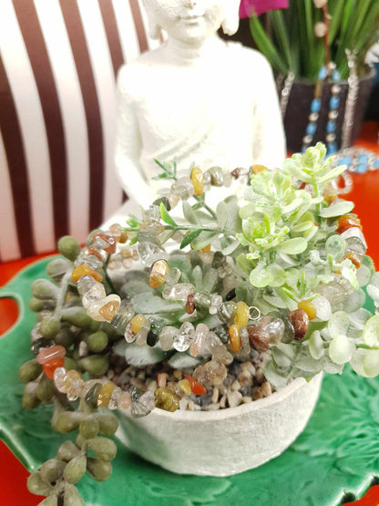 Vintage 1970s Quartz Agate Bracelet Boho Bohemian