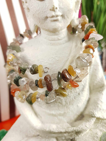 Vintage 1970s Quartz Agate Bracelet Boho Bohemian