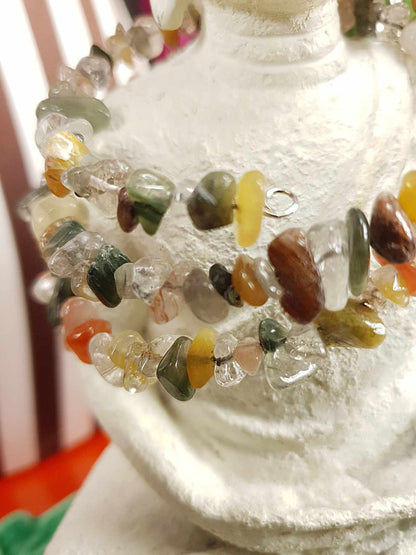 Vintage 1970s Quartz Agate Bracelet Boho Bohemian