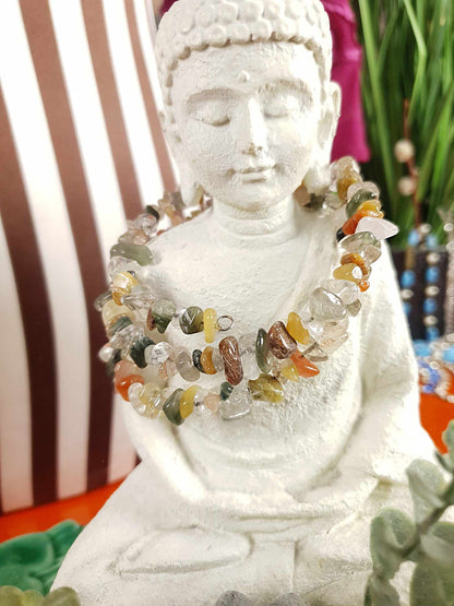 Vintage 1970s Quartz Agate Bracelet Boho Bohemian