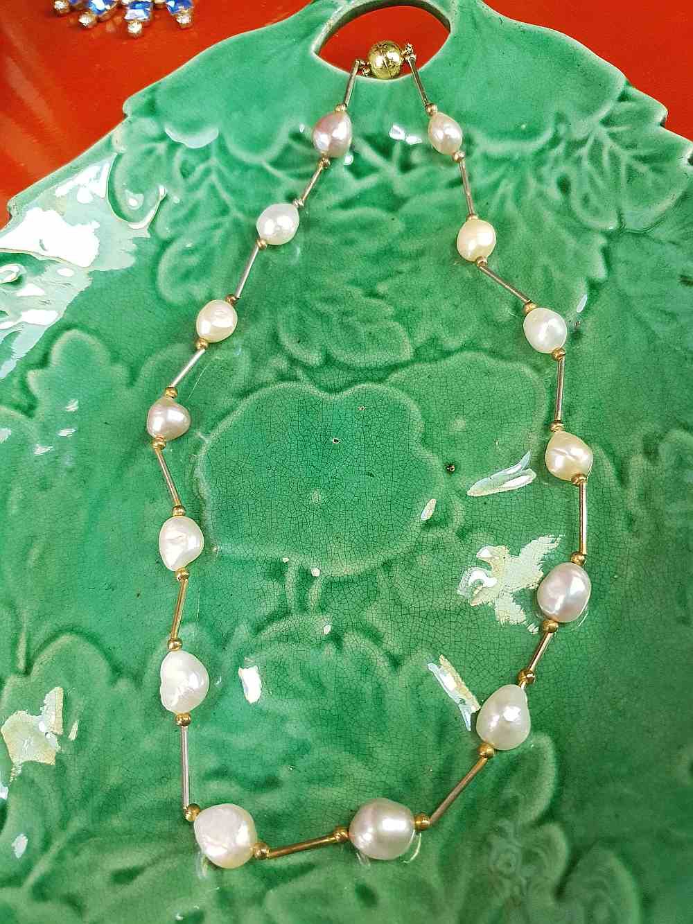 Vintage 1970s Freshwater Baroque Pearl Necklace White Lilac Peach Pearls