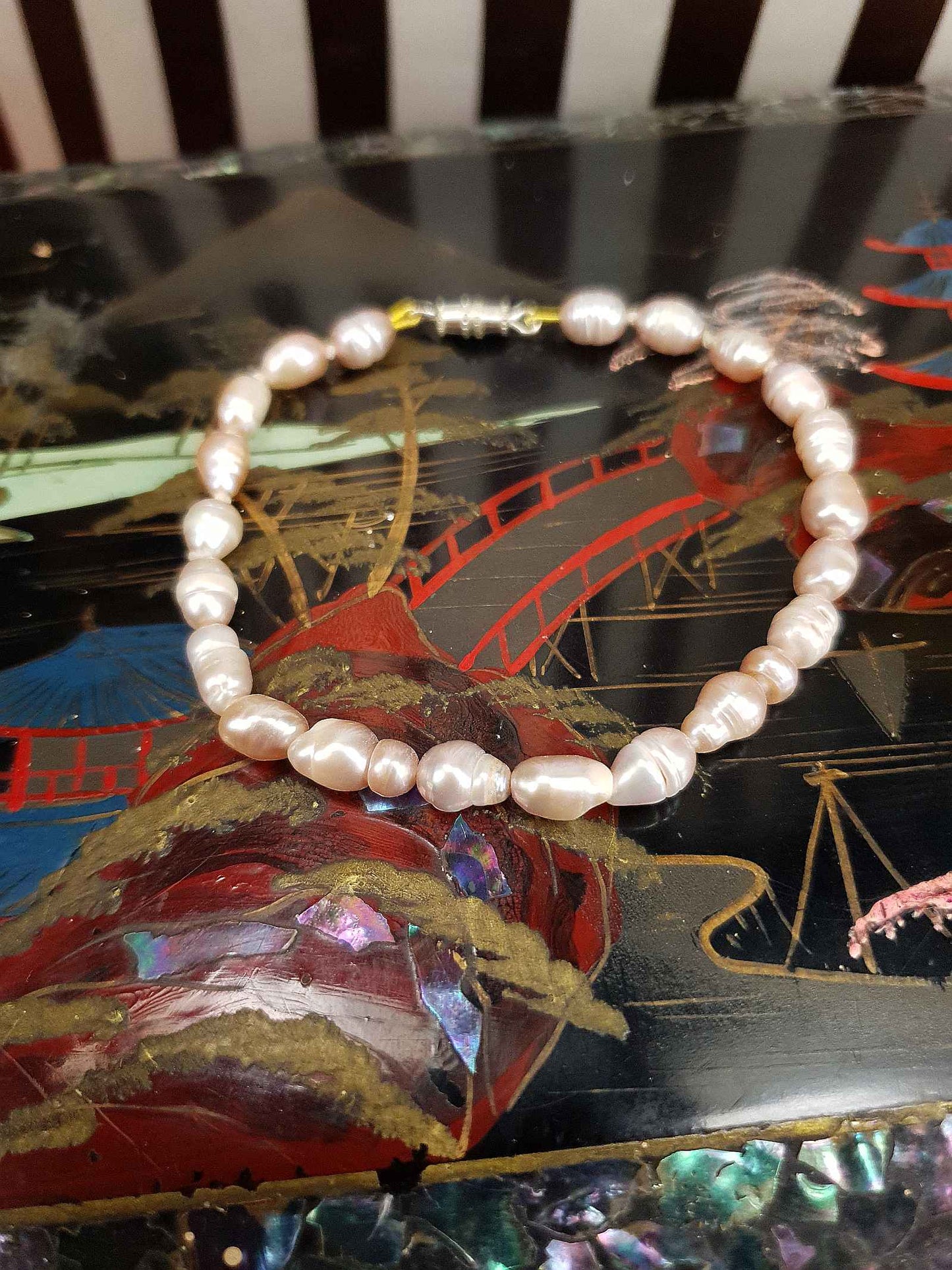 Vintage 1970s Pink Freshwater Pearl Bracelet