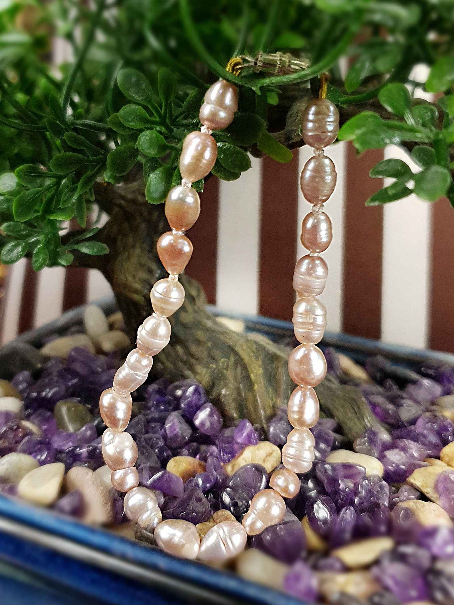 Vintage 1970s Pink Freshwater Pearl Bracelet